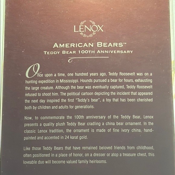 Lenox 100 Anniversary American Bears Teddy Bear Set - Picture 5 of 7